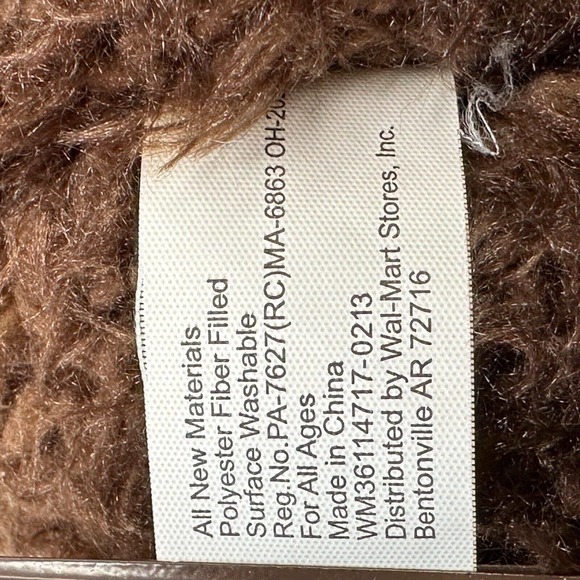 Cuddly Boutique Brown TEDDY BEAR w/paw print Wild Animal Plush 18", SUPER CUTE! - Picture 5 of 13